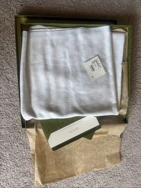 Gucci White Tonal Monogram Scarf